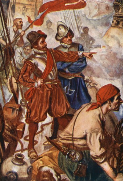 Illustration for the Life of Sir Francis Drake by Thomas Heath Robinson