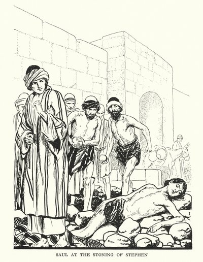 Saul at the Stoning of Stephen by Thomas Heath Robinson