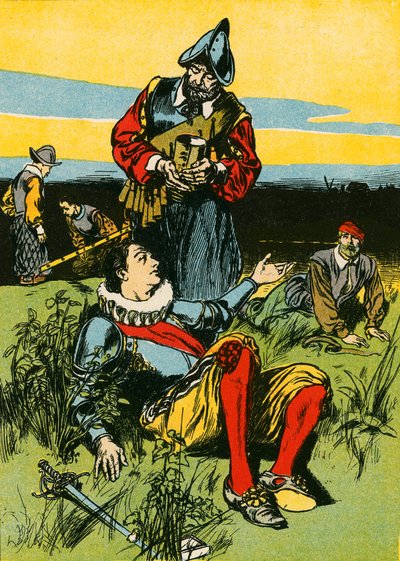 Sir Philip Sidney and the Dying Soldier by Thomas Heath Robinson