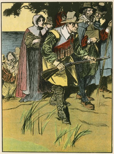 The Pilgrim Fathers Entering the New World by Thomas Heath Robinson