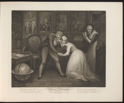 The Master Proposes to the Modest Maid (Plate 8. The Good Girl Receives the Honourable Addresses of Her Master) by Thomas Hellyer