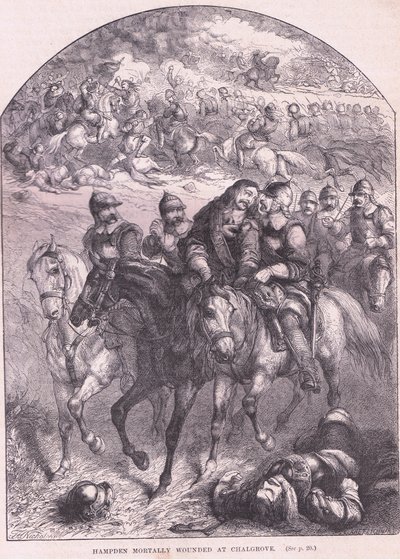 Hampden mortally wounded at Chalgrove AD 1643 by Thomas Henry Nicholson
