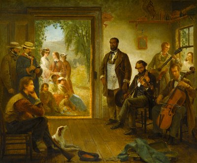 The Musicale, Barber Shop, Trenton Falls, New York by Thomas Hicks