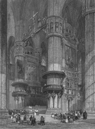 The Interior of Milan Cathedral, Looking Towards The High Altar, 1844 by Thomas Higham