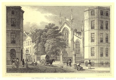 Catholic Chapel, from Picardy Place by Thomas Hosmer (after) Shepherd