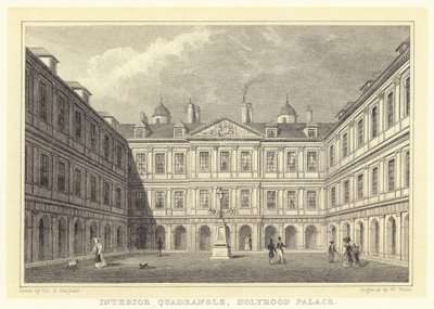 Interior Quadrangle, Holyrood Palace by Thomas Hosmer (after) Shepherd