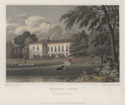 Wicken Park, Northamptonshire (engraving) by Thomas Hosmer (after) Shepherd
