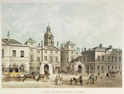 A View of the Horse Guards from Whitehall engraved by J.C Sadler by Thomas Hosmer Shepherd