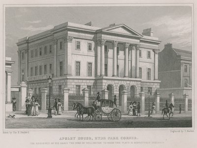 Apsley House, Hyde Park Corner, London, the residence of the Duke of Wellington by Thomas Hosmer Shepherd