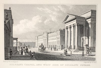 Belgrave Chapel and West Side of Belgrave Square by Thomas Hosmer Shepherd