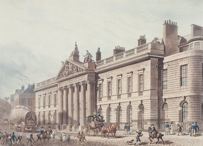 East India House, engraved by Joseph Constantine Stadler, pub. by Ackermann
