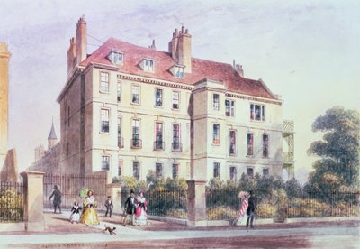 Entrance to Queen Square from the Park, with a view of Jeremy Bentham