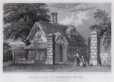 Gate-Lodge of Broomwell House, Brislington, near Bristol by Thomas Hosmer Shepherd