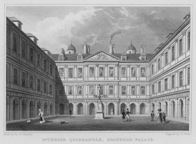 Interior Quadrangle, Holyrood Palace by Thomas Hosmer Shepherd