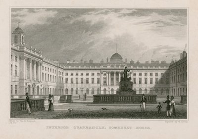 Interior Quadrangle, Somerset House by Thomas Hosmer Shepherd