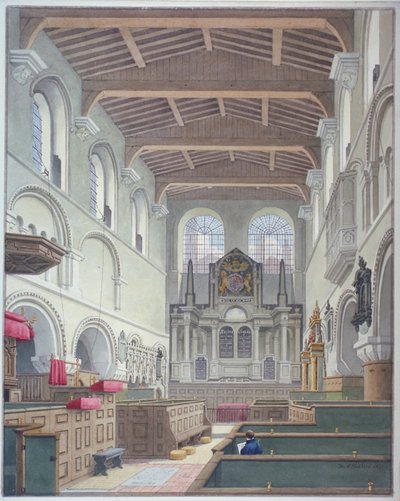 Interior View of the Church of St Bartholomew-the-Great, Smithfield, City of London by Thomas Hosmer Shepherd