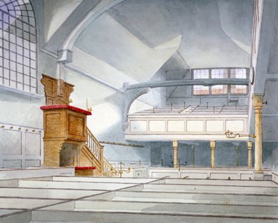Interior view of the Church of St Bartholomew-the-Great, Smithfield, City of London by Thomas Hosmer Shepherd