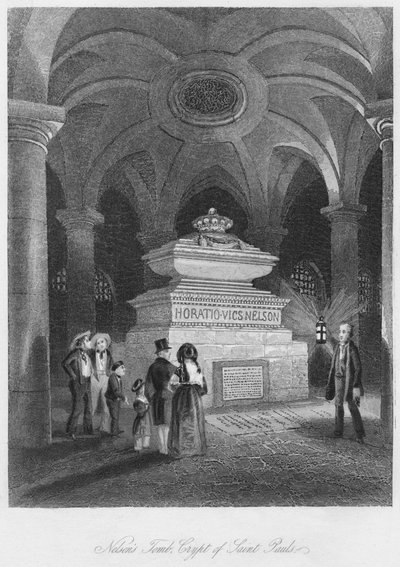 Nelsons Tomb, Crypt of Saint Pauls by Thomas Hosmer Shepherd