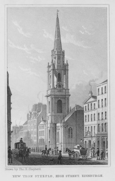 New Tron Steeple, High Street, Edinburgh by Thomas Hosmer Shepherd