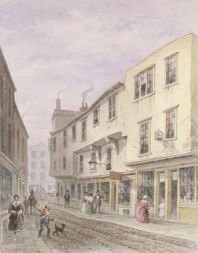 Old House at the Entrance to Leather Lane, 1857 by Thomas Hosmer Shepherd