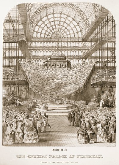Opening of Crystal Palace at Sydenham by Queen Victoria on June 10 1854 by Thomas Hosmer Shepherd