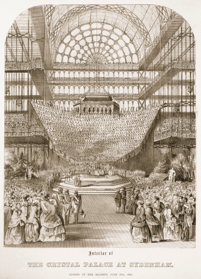Opening of Crystal Palace at Sydenham by Queen Victoria on June 10th 1854 by Thomas Hosmer Shepherd