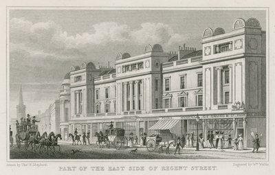 Part of the east side of Regent Street, London by Thomas Hosmer Shepherd