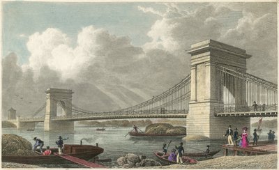 Suspension bridge over the Thames at Hammersmith by Thomas Hosmer Shepherd