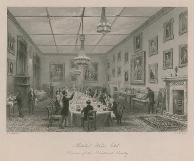 Thatched House Club, dinner of the Dilettante Society by Thomas Hosmer Shepherd