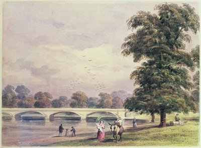 The Bridge between Kensington Gardens and Hyde Park on the Serpentine by Thomas Hosmer Shepherd