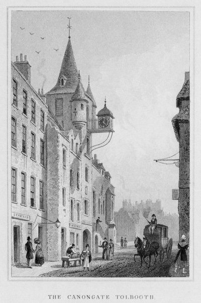 The Canongate Tolbooth, Edinburgh, engraved by Thomas Barber, 1829 by Thomas Hosmer Shepherd