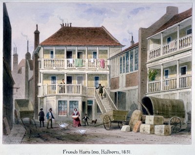 The French Horn Inn, Holborn, London by Thomas Hosmer Shepherd