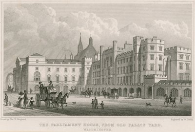 The Parliament House from the Old Palace Yard, Westminster, London by Thomas Hosmer Shepherd