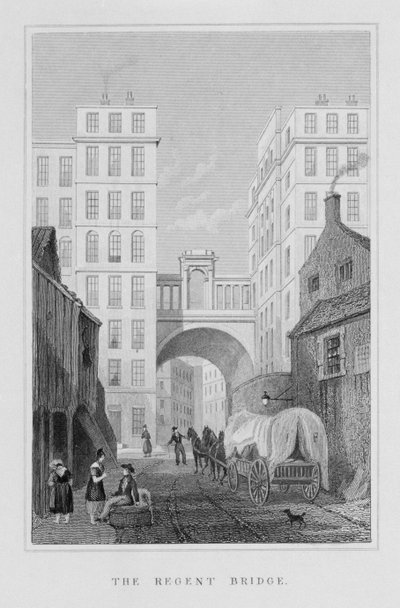 The Regent Bridge, Edinburgh, engraved by Thomas Barber by Thomas Hosmer Shepherd