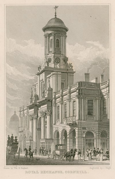The Royal Exchange, Cornhill, London by Thomas Hosmer Shepherd