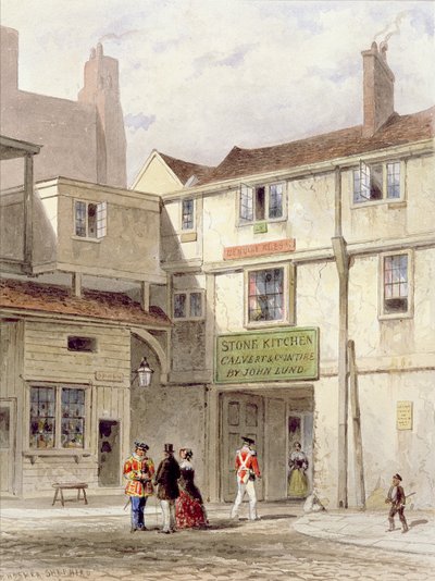 The celebrated canteen in the Tower - called The Stone Kitchen - pulled down 1827 by Thomas Hosmer Shepherd