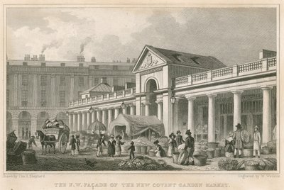 The North West Facade of the New Covent Garden Market, London by Thomas Hosmer Shepherd