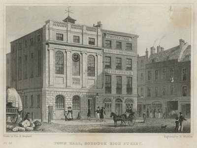 Town Hall, Borough High Street by Thomas Hosmer Shepherd