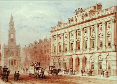 View of Somerset House and the Church of St. Mary Le Strand by Thomas Hosmer Shepherd