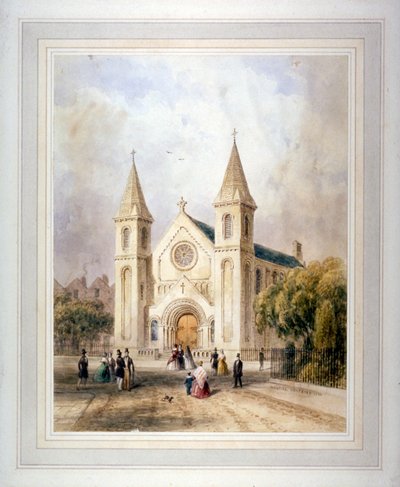 View of an Unknown Religious Building in Regent Square, St Pancras, London, 1842 by Thomas Hosmer Shepherd