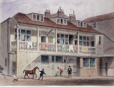 View of the Black Lion Inn, Whitefriars Street, c.1855 by Thomas Hosmer Shepherd