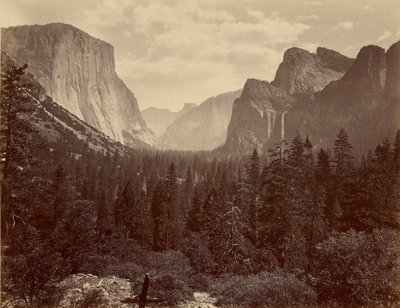 Yosemite Valley from Mariposa Trail by Thomas Houseworth and Company