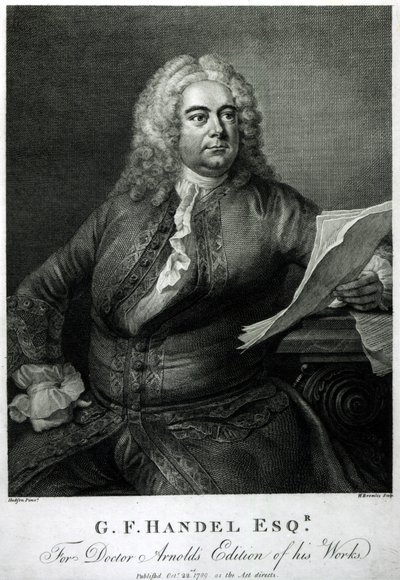 George Frederick Handel, engraved by William Bromley, for Doctor Arnold