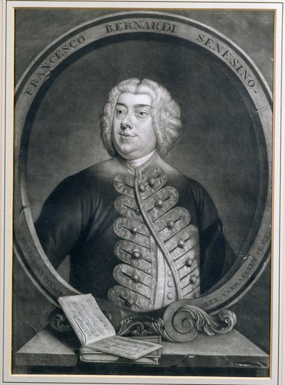 Portrait of Francesco Bernardi Senesino, a Siennese castrato, engraved by Alexander van Haecken by Thomas Hudson