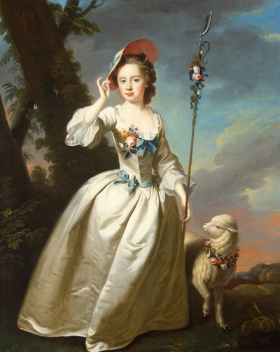 Portrait of a Young Lady as a Shepherdess by Thomas Hudson