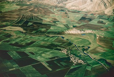 Aerial of cultivated fields in the fertile Al Beqaa Valley aka Al Biqa Valley by Thomas J. Abercrombie