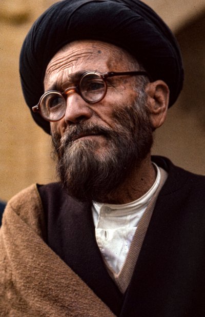 Iranian Shiite cleric with glasses and turban by Thomas J. Abercrombie