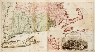 A Map of the Most Inhabited Part of New England, Containing the Provinces of Massachusetts Bay and New Hampshire with the Colonies of Connecticut and Rhode Island by Thomas Jefferys