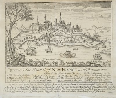 QUEBEC, The Capital of NEW-FRANCE, a Bishoprick, and Seat of the Sovereign Court by Thomas Johnston