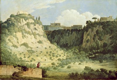 View of the Temple of Diana, Nemi, with a Shepherd in the Foreground by Thomas Jones